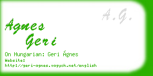 agnes geri business card